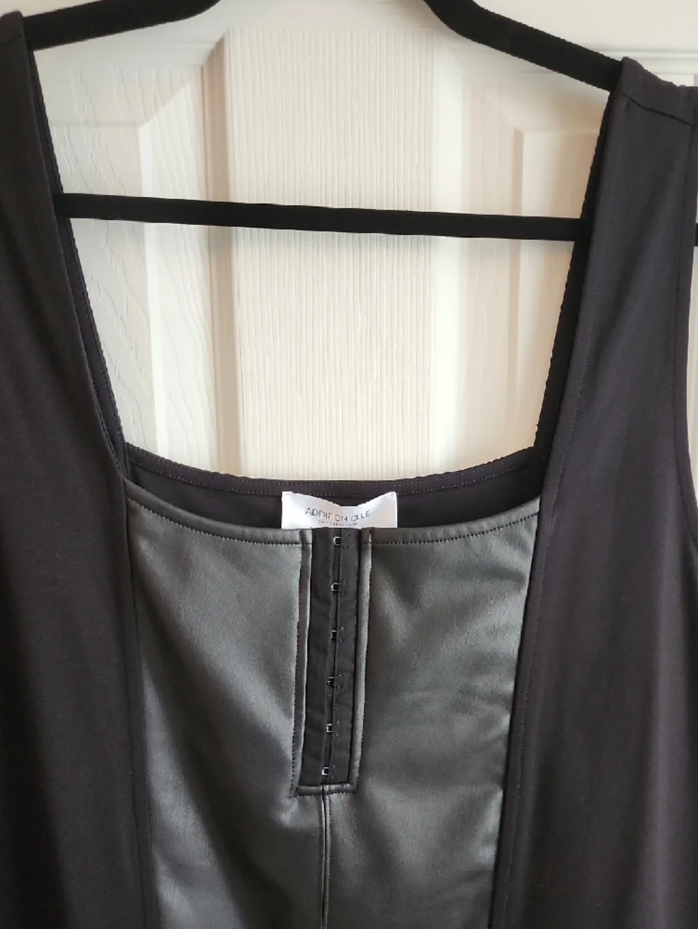 Addition Elle Black Faux-Leather Panel Tank Top 3XL - Picture 2 of 7